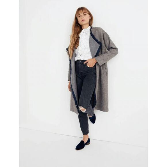 Madewell Jackets & Blazers - Madewell Fringed Herringbone Robe Coat
